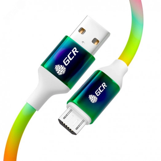 Кабель Micro USB, 1.2 м., разноцветный, быстрая зарядка