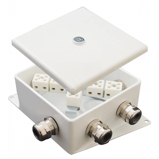 Коробка монтажная огнестойкая КМ-О (4к)-IP66-120х120 три ввода ABC