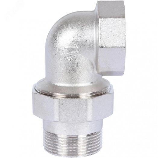 Соединение разъемное угловое 'американка' ВН, уплотнение под гайкой o-ring кольцо, никелированное 1'1/4