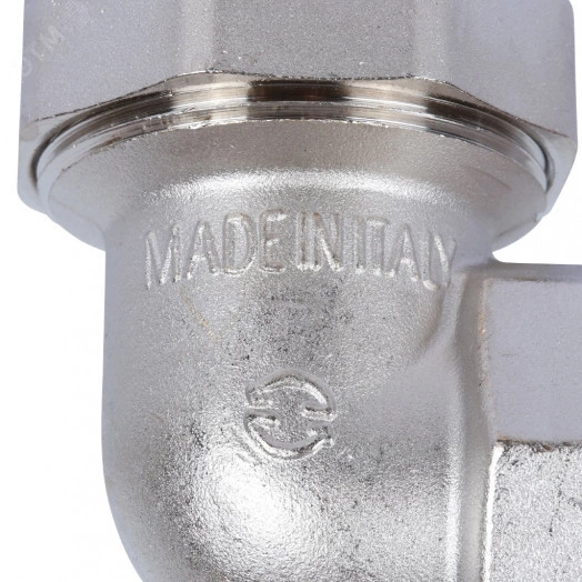 Соединение разъемное угловое 'американка' ВН, уплотнение под гайкой o-ring кольцо, никелированное 1'1/4