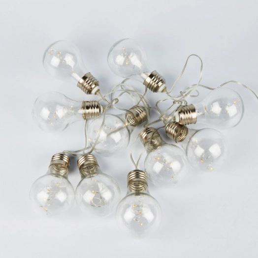 Гирлянда светодиодная Лампочки ретро-1 на батарейках 3AA (не в/к)  18м 50 светодиодов Теплый белый свет Провод прозрачный ULD-S1800-050/STB/3AA WARM WHITE IP20 RETRO BULBS-1  TM Uniel