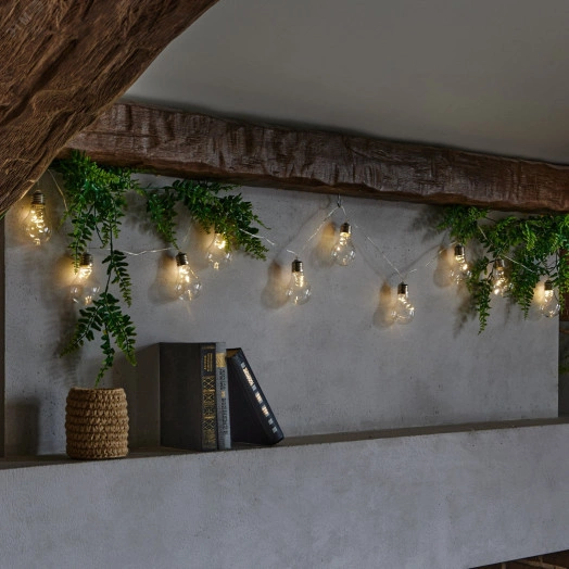 Гирлянда светодиодная Лампочки ретро-1 на батарейках 3AA (не в/к)  18м 50 светодиодов Теплый белый свет Провод прозрачный ULD-S1800-050/STB/3AA WARM WHITE IP20 RETRO BULBS-1  TM Uniel