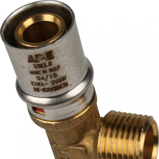 Тройник-переходник с наружной резьбой 20х1/2'х20 для металлопластиковых труб прессовой