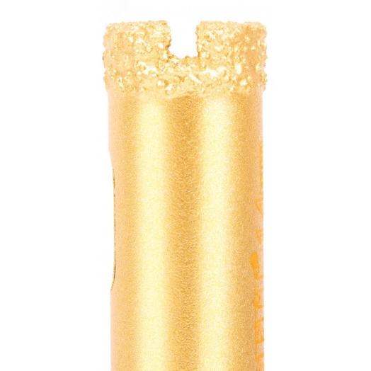 Коронка кольцевая по керамограниту, камню, кафелю и стеклу алмазная, вакуумное спекание 14х65 мм