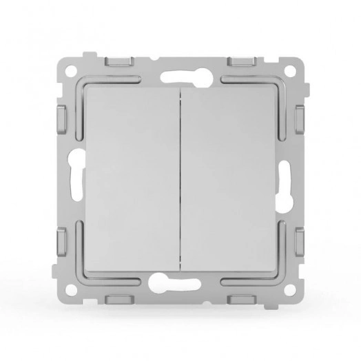 Выключатель 2-кл. СП Pixel 10А IP20 механизм алюм. TOKOV ELECTRIC TKE-PX-V2-C03