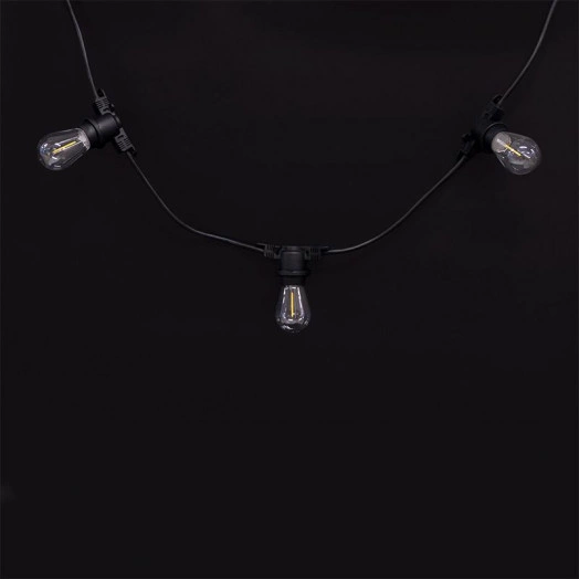 Гирлянда уличная "Белт-лайт" PBL-S40/L24+1.5 Black E27 IP65 24м 40ламп 1.5м шнур соедин. в линию max750Вт (лампы не в компл.; возможно использов. с фитолампами в теплице) Pro JazzWay 5058255