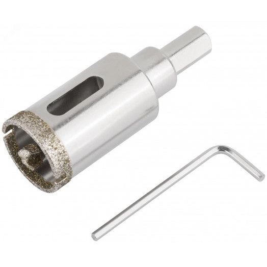 Коронка кольцевая по керамограниту, камню и кафелю алмазная с центровочным сверлом 25х67 мм