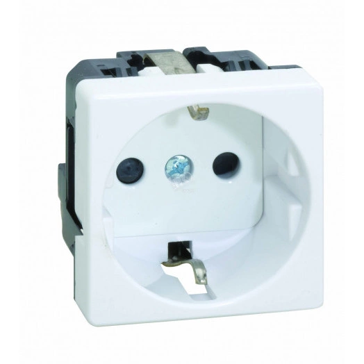 Розетка 2P+E Schuko со шторками безвинтовой зажим 16А 250В S27 белый