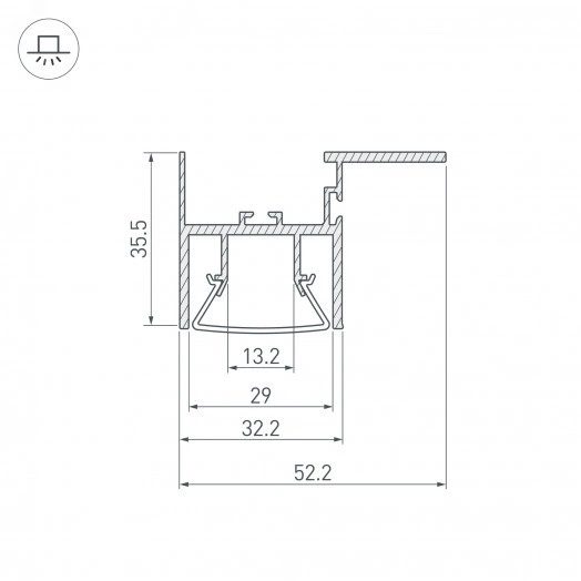 Профиль FOLED-CEIL-SIDE-3000 (Arlight, Алюминий)