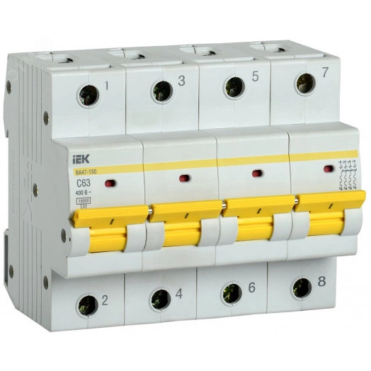 Выключатель автоматический ВА47-150 4Р 63А 15кА характеристика C