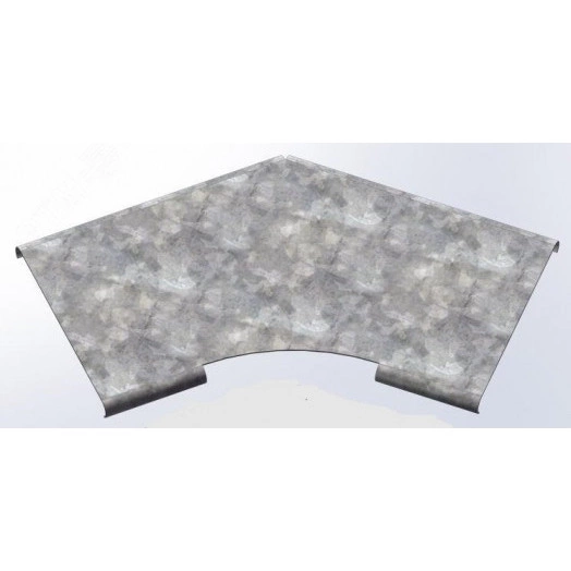 Крышка угла плоского плавного 45 град. к лотку 150, толщ. 0,7 мм, Сендзимир цинк