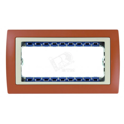 Рамка с суппортом на 5 узких модулей S82C терракот - слоновая кость