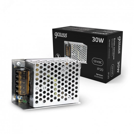 Блок питания (драйвер) для светодиодной ленты 30 Вт 12 В IP20 Black Gauss