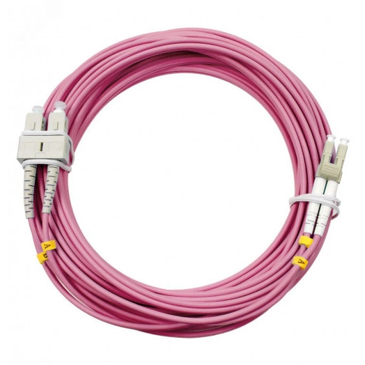 Шнур оптический duplex 15м LC-SC 50/125 мм OM4 LSZH