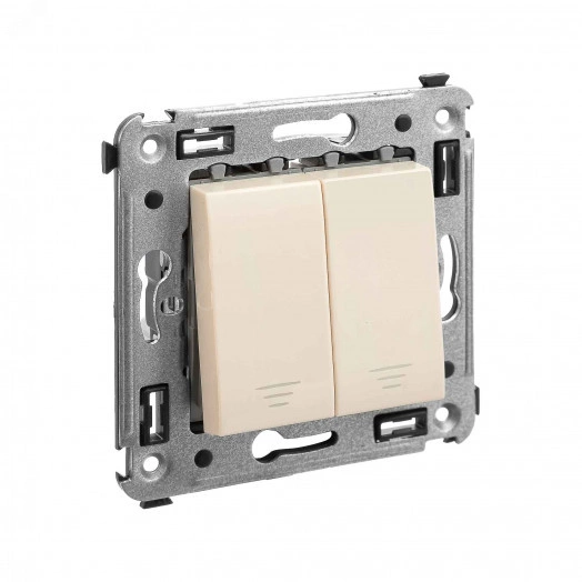 Avanti Кнопка двухклавишная в стену,Ванильная дым ка