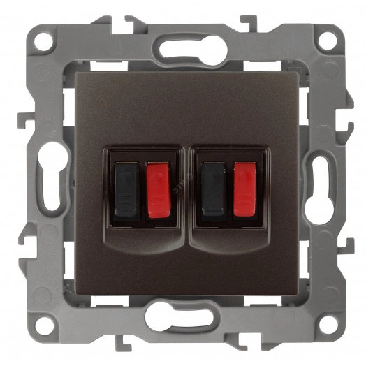 Розетка аудио двойная, Эра12, бронза, 12-3112-13