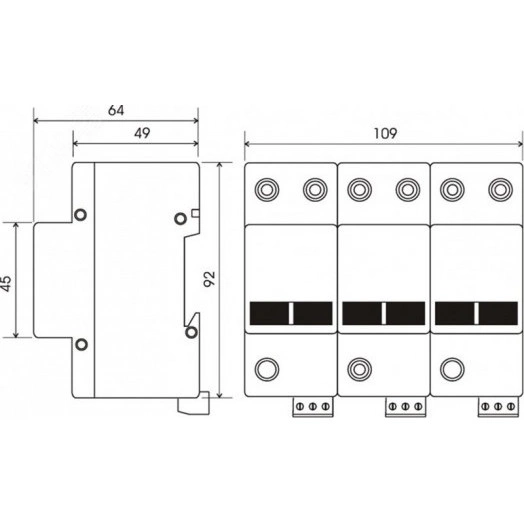 УЗИП SPC3.1 150, 3-х полюсный, класс I+II, Iimp -20 кА (10/350), Imax (8/20) - 150 кА