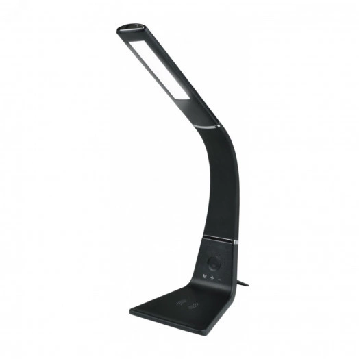 Светильник настольный TLD-565 Black/LED/360Lm/3000-6000K/Dimmer/WR 12W Сенсорный выключатель Диммер Беспроводное зарядное устройство Черный