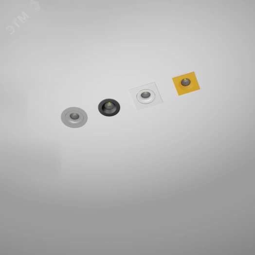 Рамка для модульного светильника FLEX 50 02 круглая встраиваемая 110х45мм RAL9005 черный муар поворотная