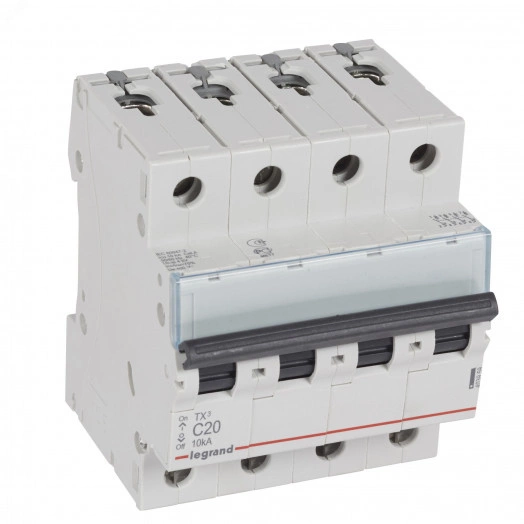 Выключатель автоматический четырехполюсный 20А C TX3 6кА/10кА