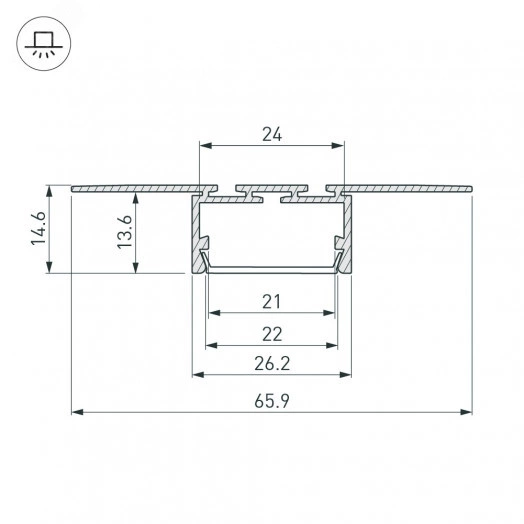 Профиль PLS-LOCK-H15-T-HIDE-3000 (Arlight, Алюминий)