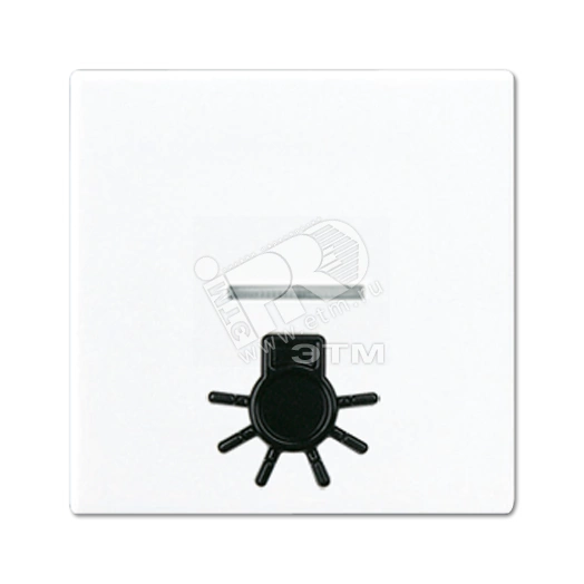 Клавиша с окошком для подсветки и рельефным символом  освещение   белая