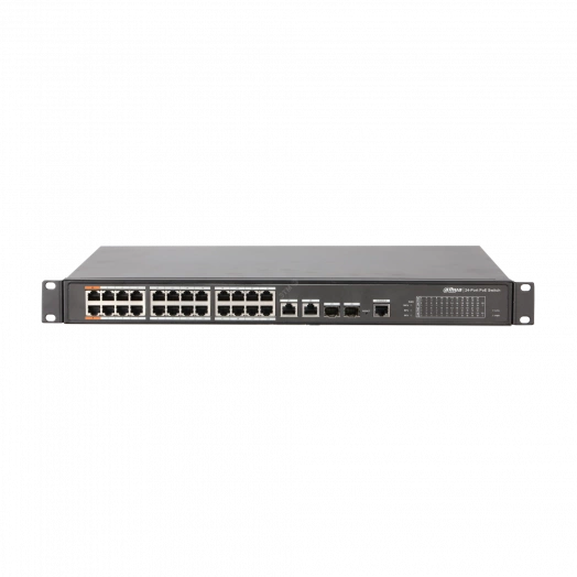 Коммутатор управляемый L2, PoE, 24x100 Мб/с RJ45, 4x1000 Мб/с, 360 Вт