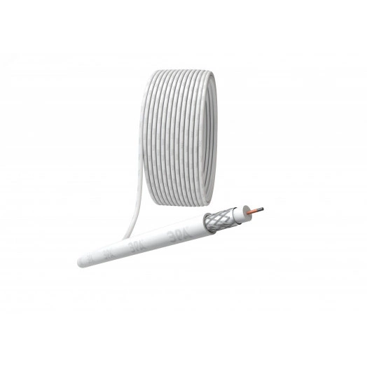 Кабель коаксиальный RG-6U 75 Ом CCS/(оплётка Al 48%) PVC цвет белый 10м SIMPLE