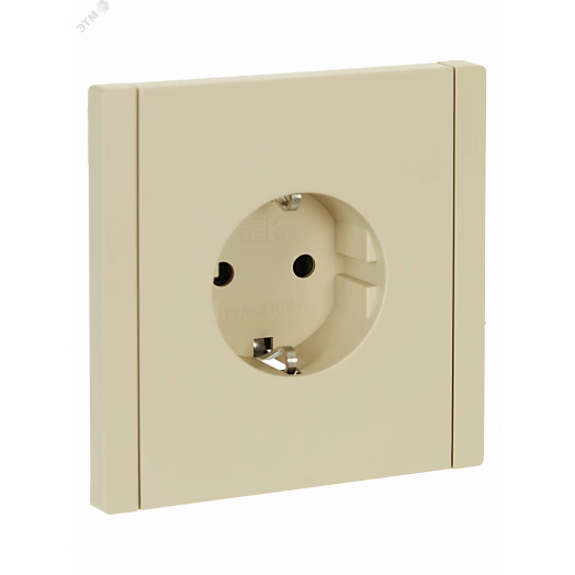 FORTE&PIANO Розетка 1-местная с заземлением с защитными шторками безвинтовое крепление 16А FP413 ваниль IEK