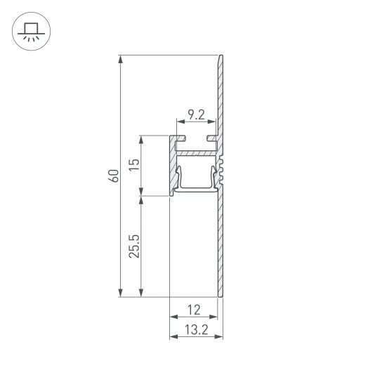 Профиль ARH-PLINTUS-FANTOM-2000 WHITE (, Алюминий)