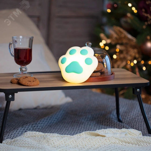 Ночник силиконовый Кошачья лапа бирюзовый