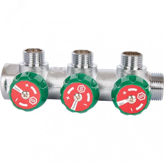 Коллектор распределительный 3/4' х 3 выхода 1/2'