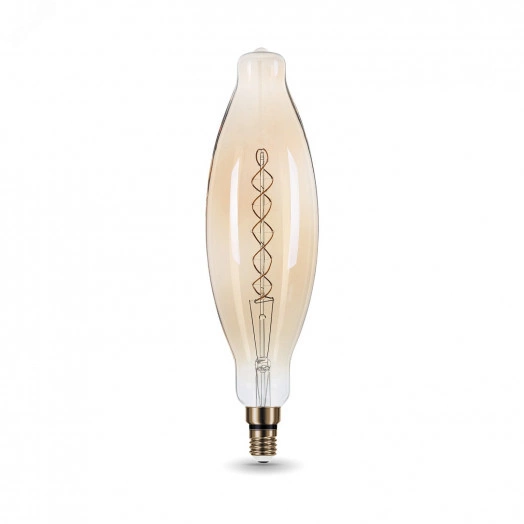 Лампа светодиодная филаментная LED 8 Вт 620 лм 2400К AC185-265В E27 цилиндр Т120 теплая золотистая колба Black Filament Gauss