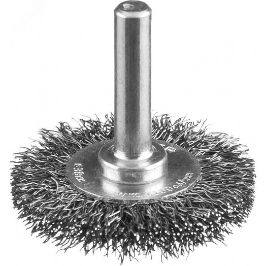 Щетка дисковая для дрели, витая стальная проволока 0,3мм, 38мм ''Профессионал''.
