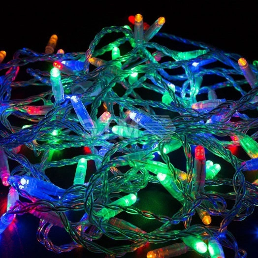 Гирлянда Нить 10 м, постоянное свечение, прозрачный ПВХ, 230В, мультиколор