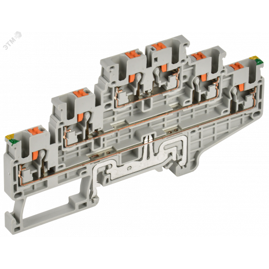 Колодка клеммная CP-ML-PEN 3 ур. земля-низ 2,5мм2 серая IEK