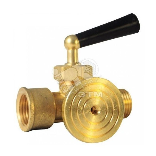 Кран трехходовой для манометра с фланцем 1/2'