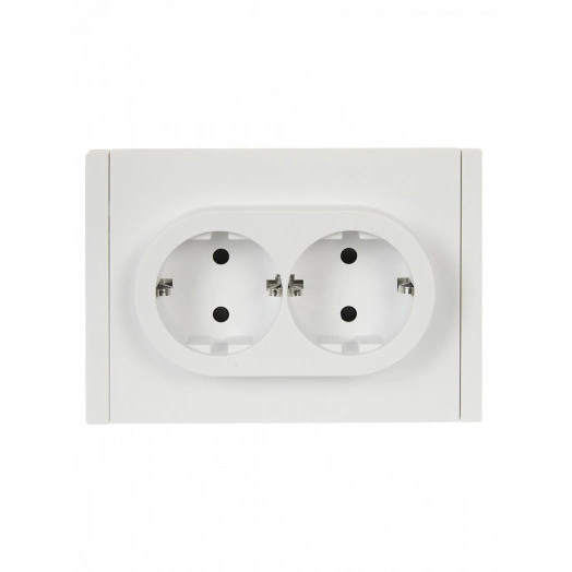 FORTE&PIANO Розетка 2-местная с заземлением с защитными шторками безвинтовое крепление 16А FP223 белый IEK