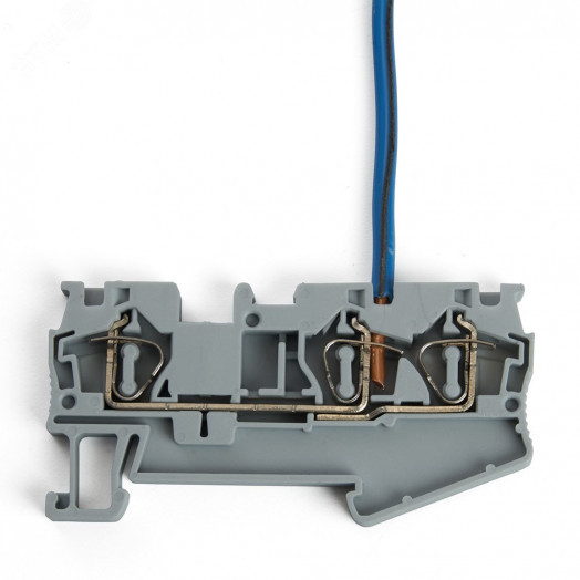 Зажим самозажимной, 3-проводной проходной ЗНИ - 2,5, JXB ST 2,5, серый