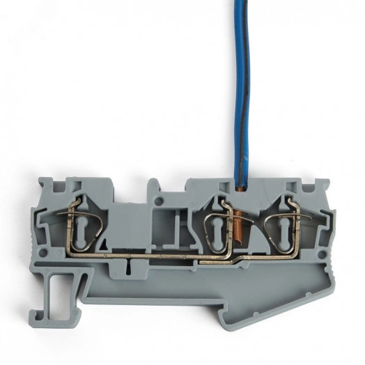Зажим самозажимной, 3-проводной проходной ЗНИ - 2,5, JXB ST 2,5, серый