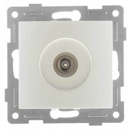 Bravo Розетка антенная, одинарная, скрытая установка.  жемчуг