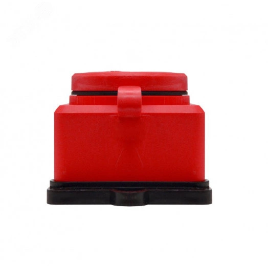 Розетка настенная однофазная с заглушкой КОМПАКТ каучук красный