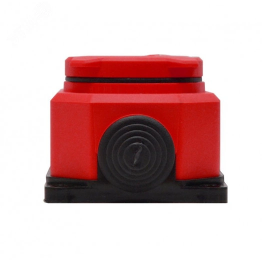 Розетка настенная однофазная с заглушкой КОМПАКТ каучук красный