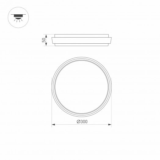 Светильник LGD-GIRO-R300-30W Warm3000 (GR, 110 deg, 230V) (ARL, IP54 Металл, 3 года)