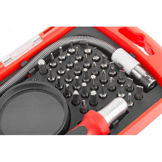 Отвертка с битами для точных работ, 36 CrV бит, в пластиковом боксе