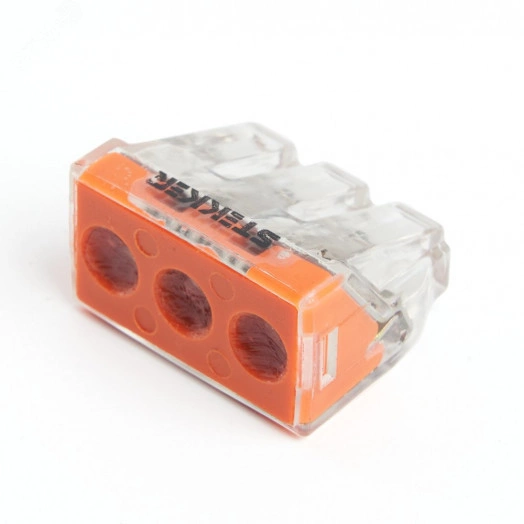 Клемма монтажная 3-проводная для одножильных проводников (с пастой), LD773-173-1