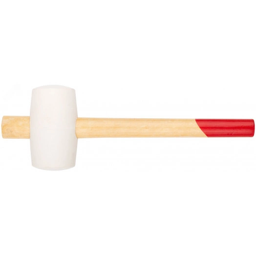 Киянка резиновая белая, деревянная ручка 70 мм (680 гр)