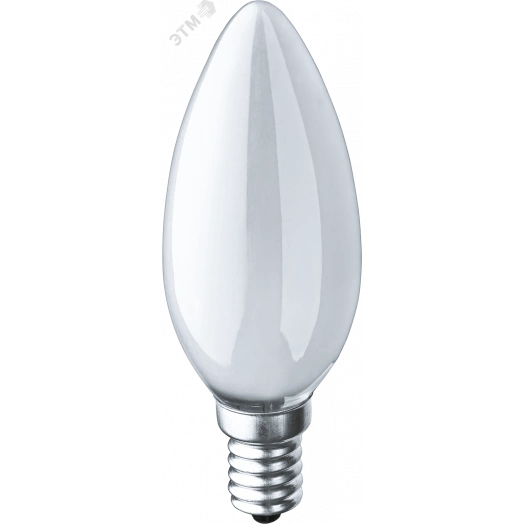 Лампа накаливания декоративная ДС 60вт B35 230в Е14 матовая (свеча)