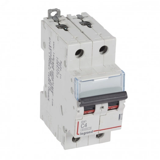 Выключатель автоматический двухполюсный 4А С DX3 6kA/10kA