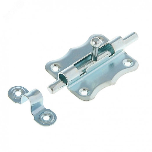 Задвижка накладная ЗТ-2 50х47 круглый ригель (D15мм, L70мм) оцинк. (1 шт) - пакет Tech-Krep